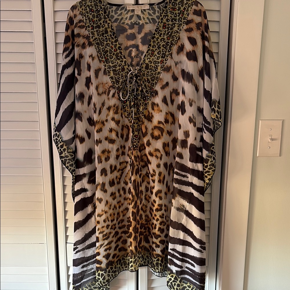 Boston Proper Animal Print Swim Coverup